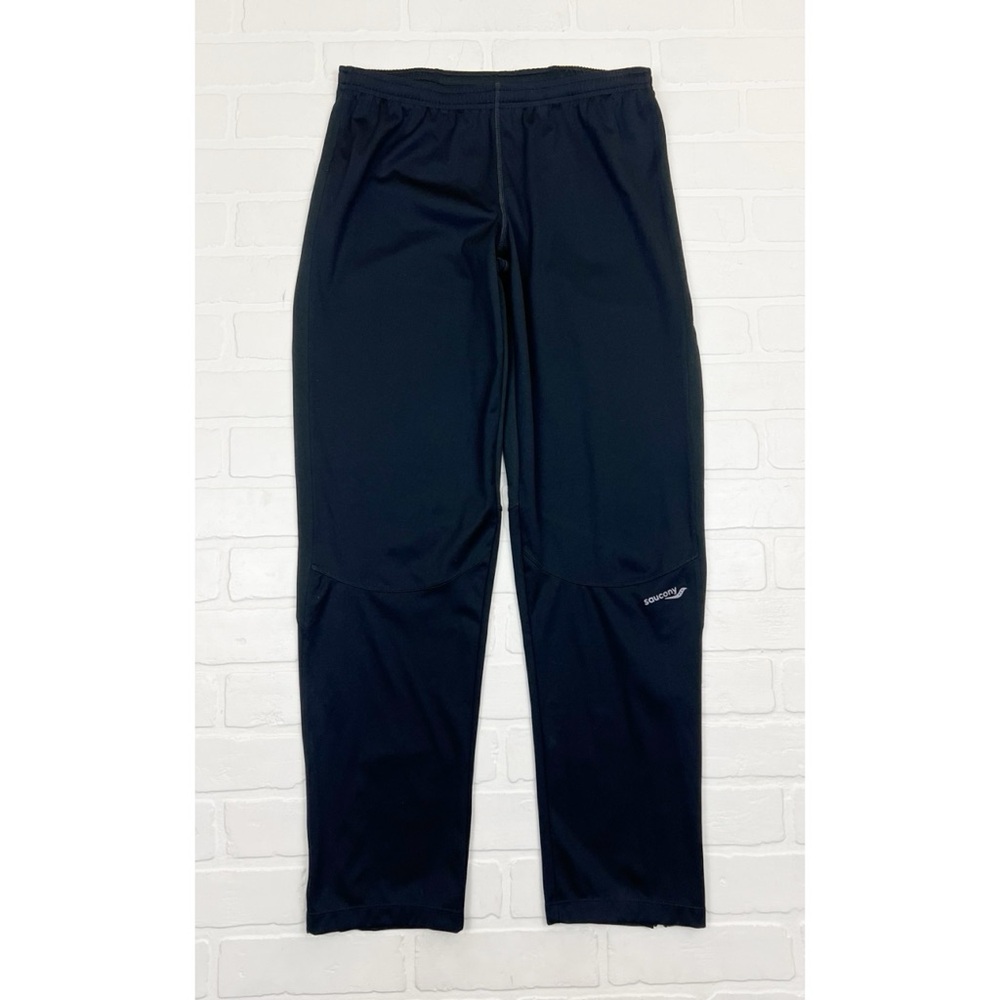 Saucony Womens Pull On Zip Hem Black Pants Size Medium